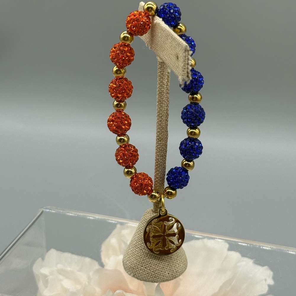 RUSTIC CUFF Elegant Beaded Bracelet with Gold Accents